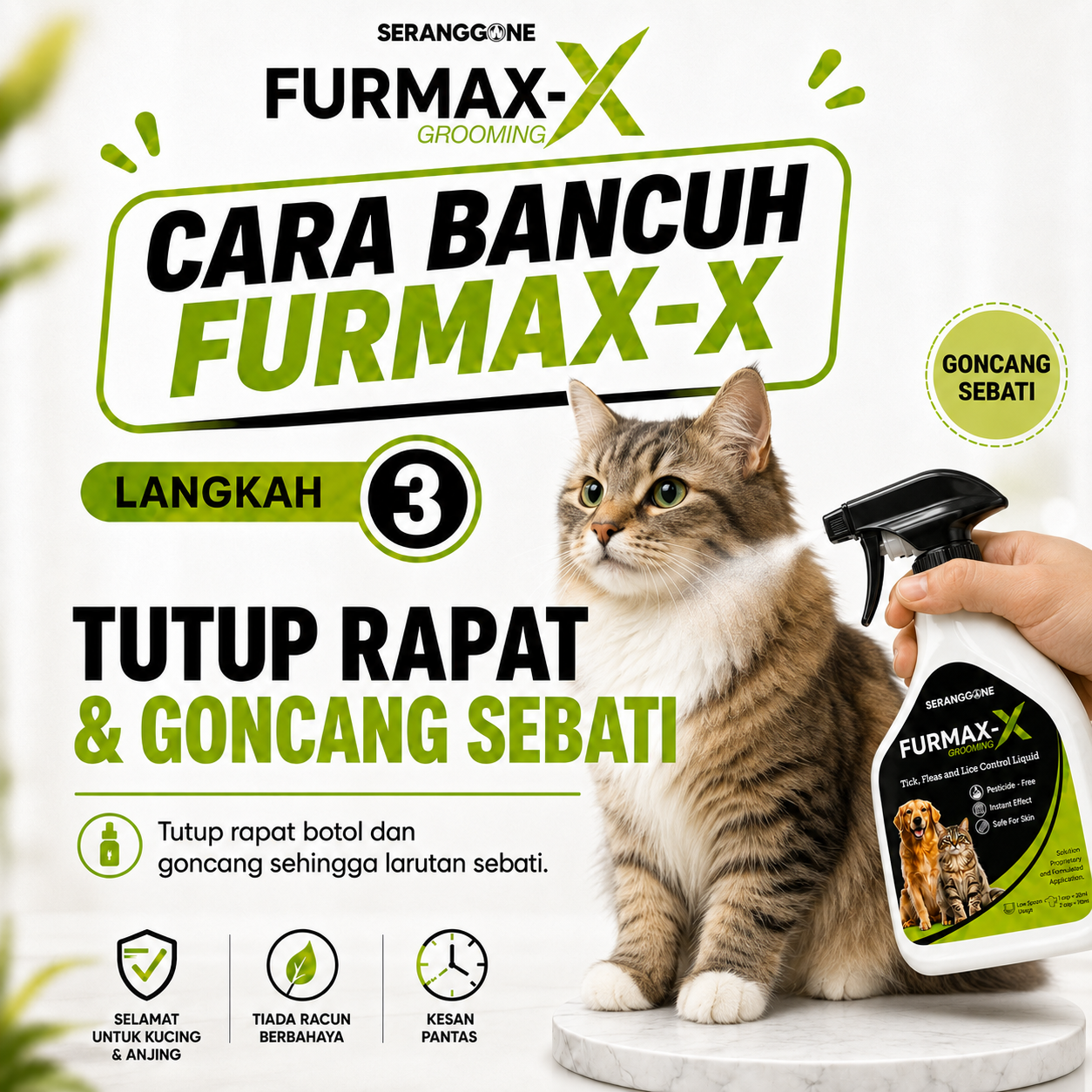Cara guna spray kutu kucing
